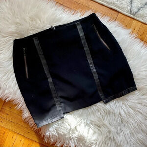 Rag & Bone Leather Trim Mini Skirt